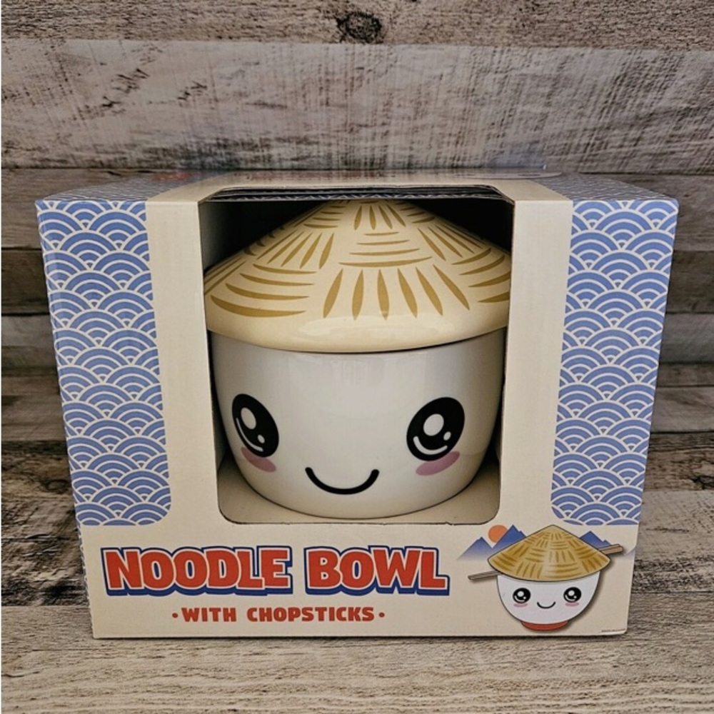 Cute Noodle Bowl with Chopsticks